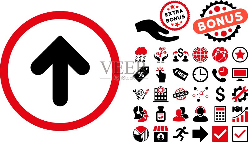 带奖励的向上扁平箭头图标图标素材