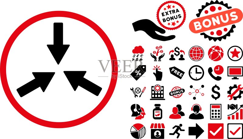 带奖励的碰撞箭头扁平图标图标素材