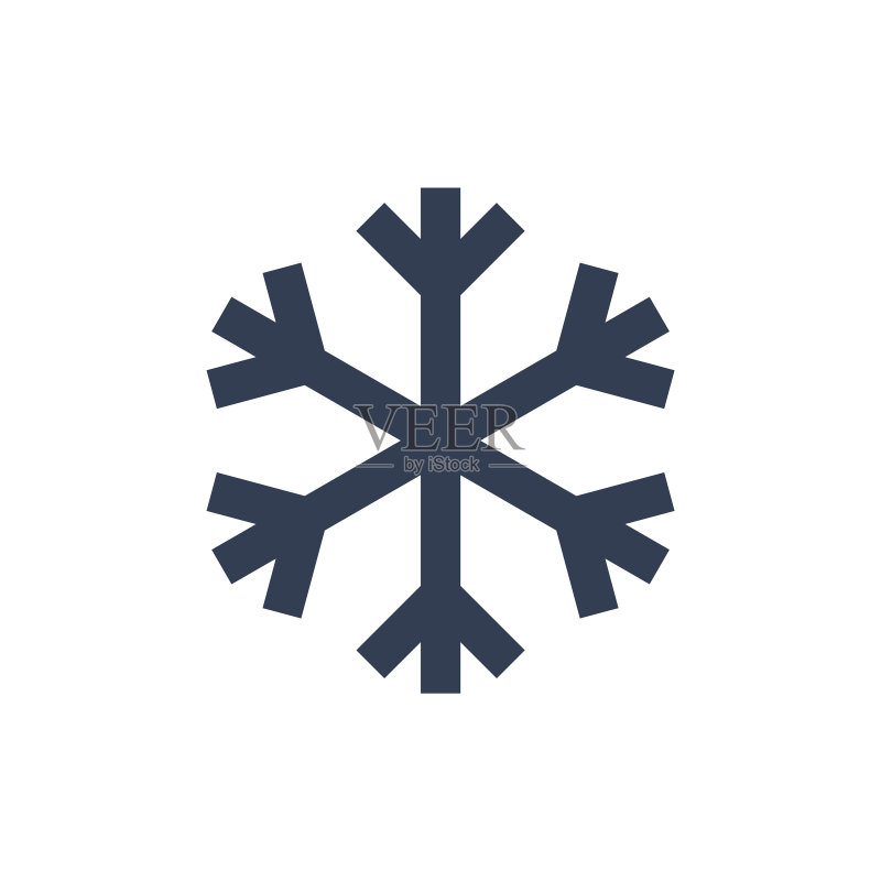 雪花图标黑色剪影雪花标志图标素材