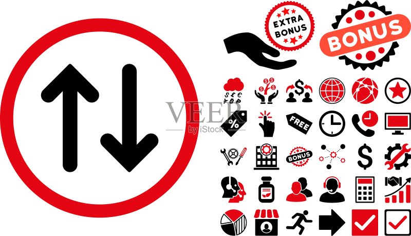 翻页扁平风格图标,含赠品图标素材