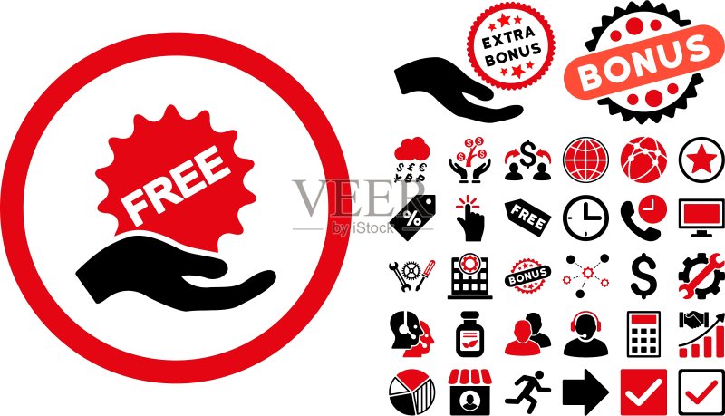 带奖励的免费优惠扁平图标图标素材