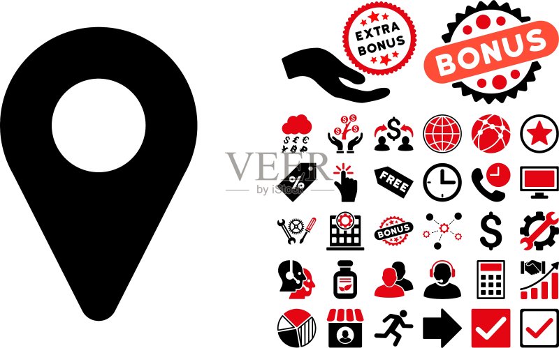 地图标记扁平图标附赠图标素材