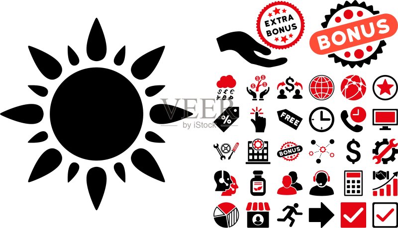 带奖励的太阳扁平图标图标素材