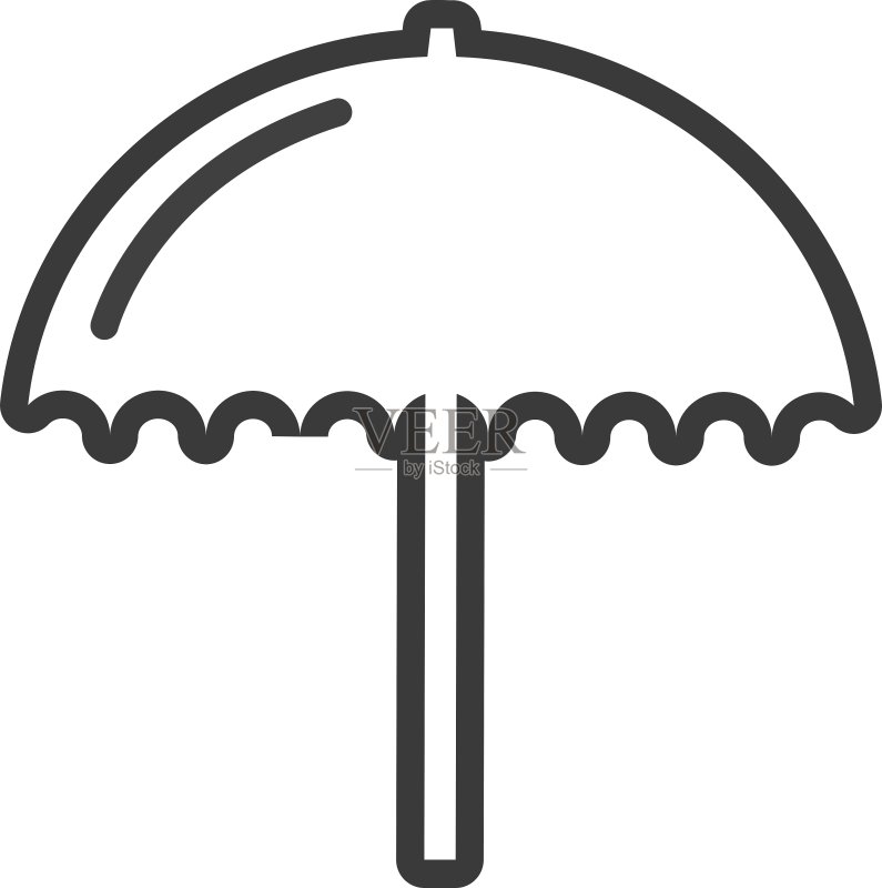 孤立的雨伞轮廓图标图标素材