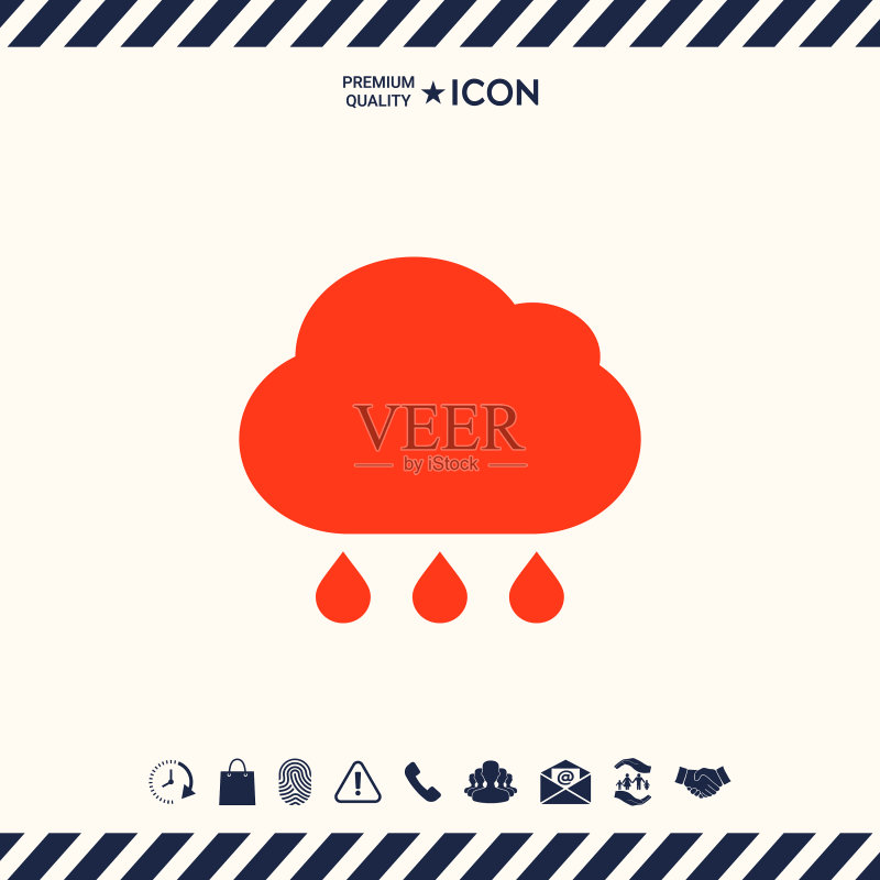 带雨滴的云雨图标图标素材