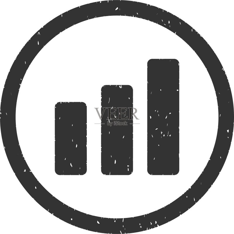 条形图增长图标橡皮图章图标素材