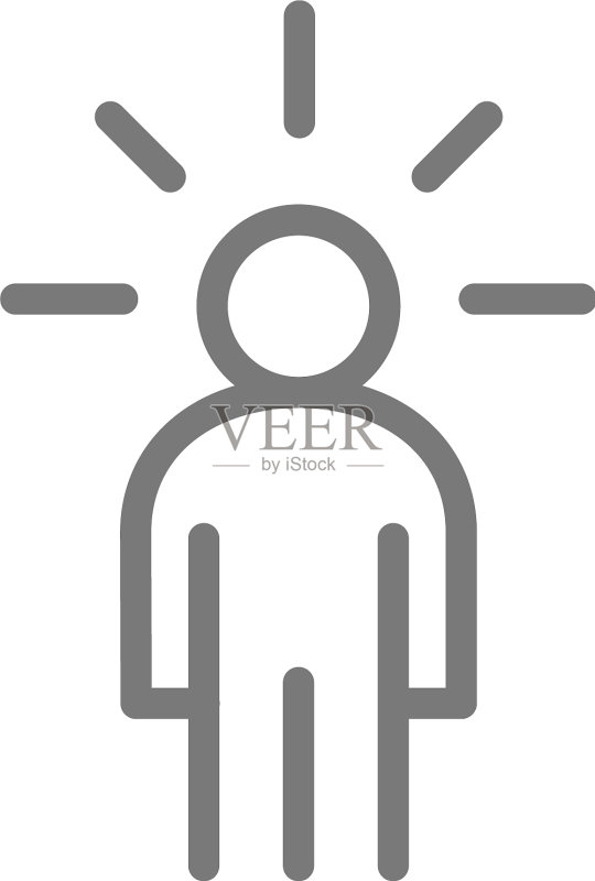 有想法的简约男人线条图标符号标志图标素材