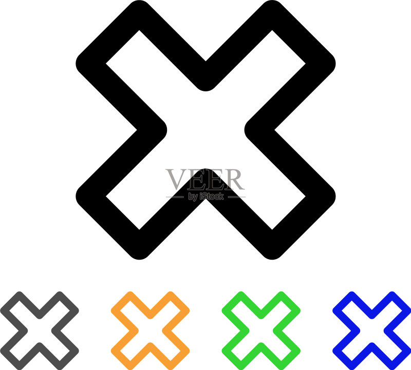 删除X形笔画图标图标素材