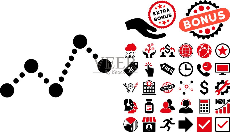 带奖励的扁平图表图标图标素材