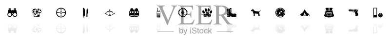 狩猎扁平图标图标素材