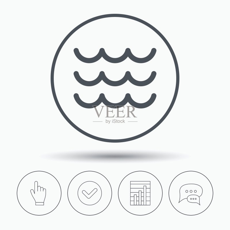 波浪图标水流标志图标素材