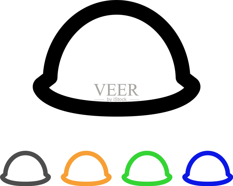安全帽描边图标图标素材