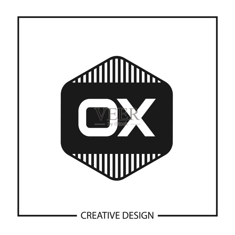 首字母OX Logo模板设计图标素材