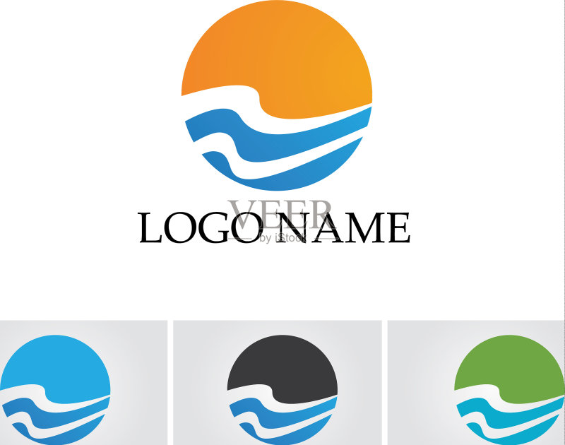 水主题自然Logo和符号模板图标App图标素材