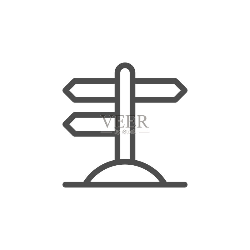 道路指示牌线条图标图标素材