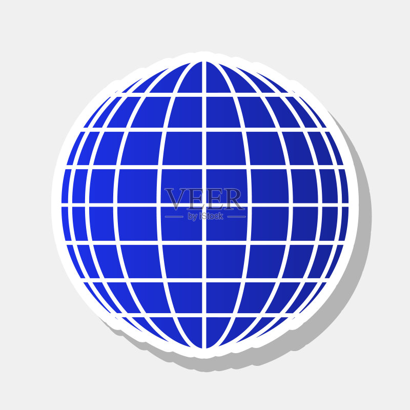 地球仪标志新年蓝色图标图标素材
