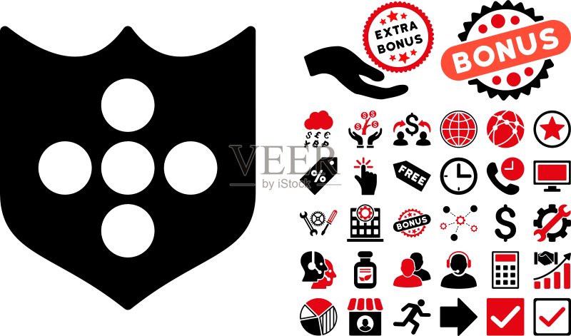 带奖励的盾牌扁平图标图标素材