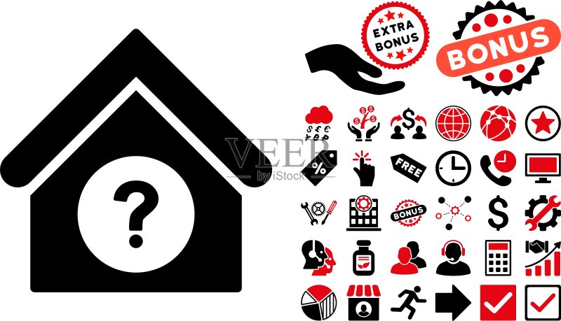 带奖励的状态构建扁平图标图标素材