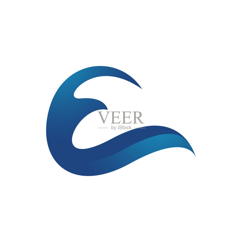 创意水波纹蓝色海洋Logo设计图标素材