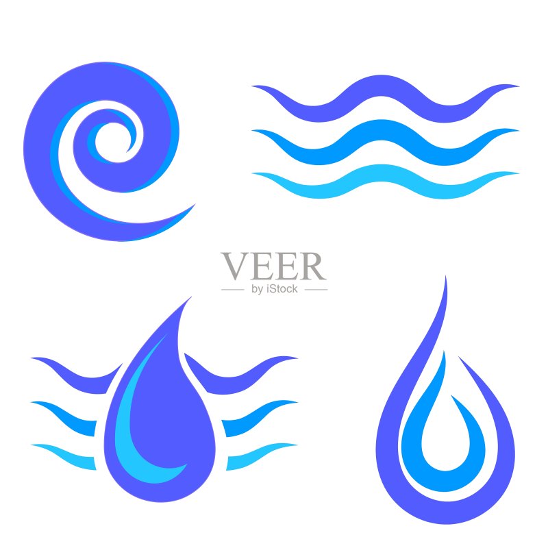 一组水图标图标素材