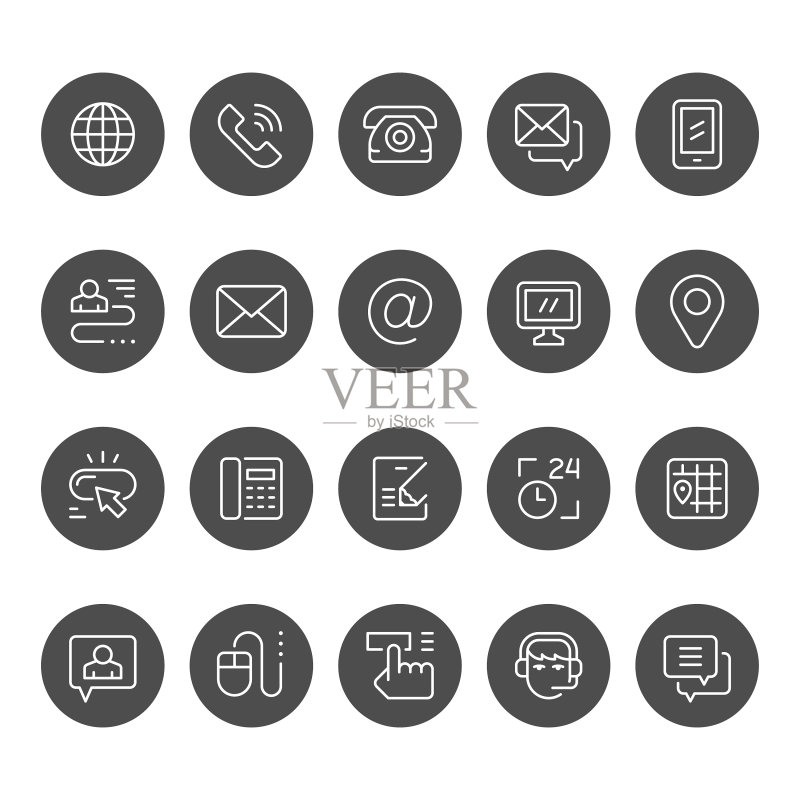 联系我们圆形线条图标图标素材