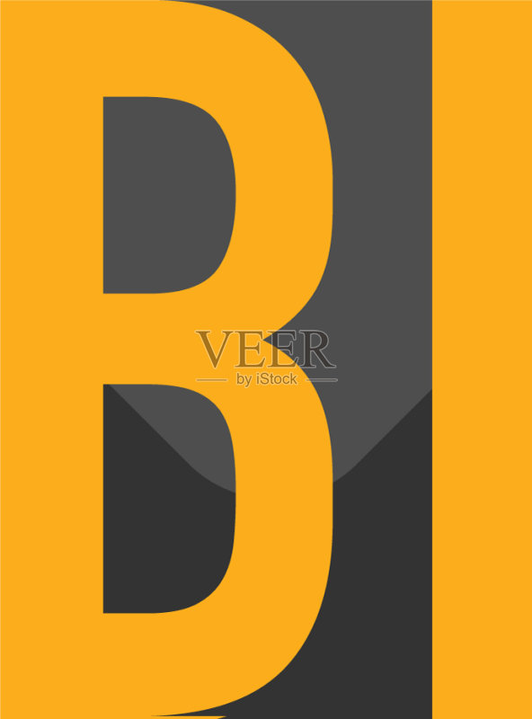 字母BI黑色创意设计logo图标素材