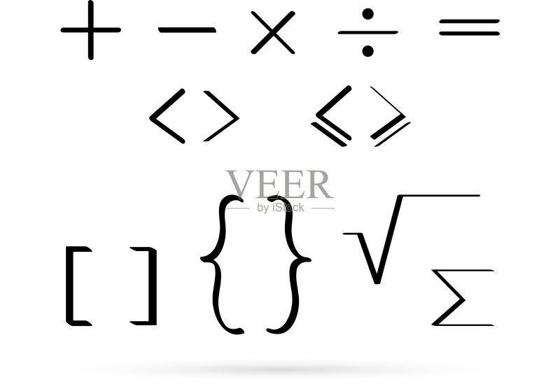 涂鸦线性数学符号图标素材