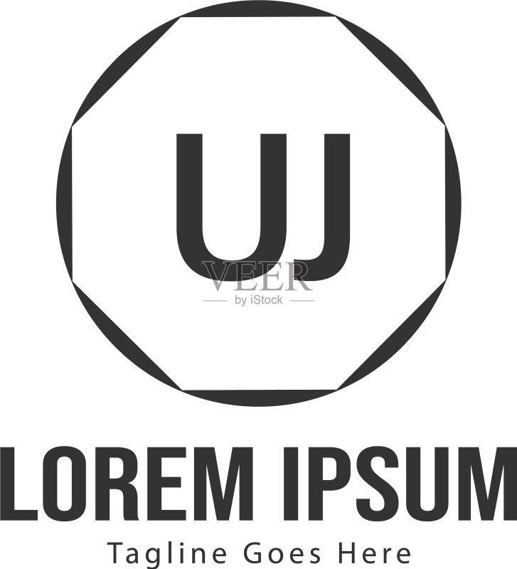 UJ字母Logo创意现代设计图标素材