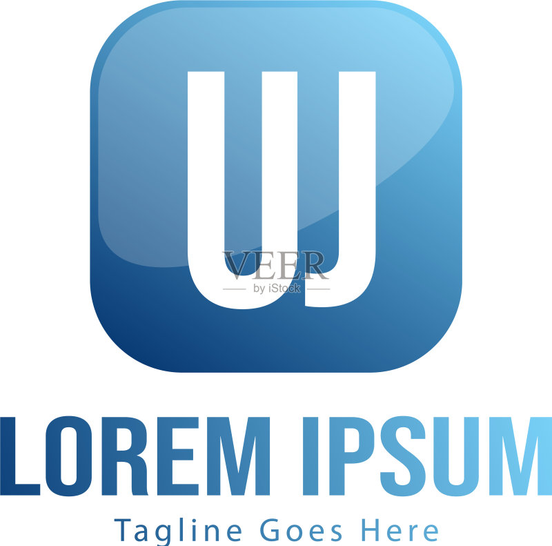 UJ字母Logo创意现代设计图标素材