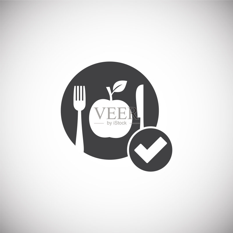 图形背景上的饮食相关图标图标素材