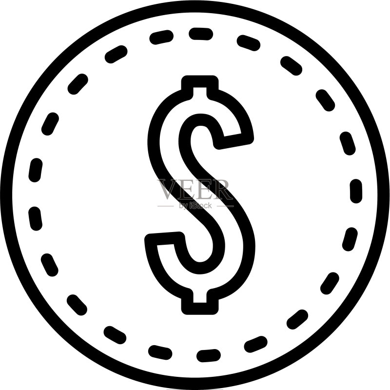 美元硬币图标图标素材