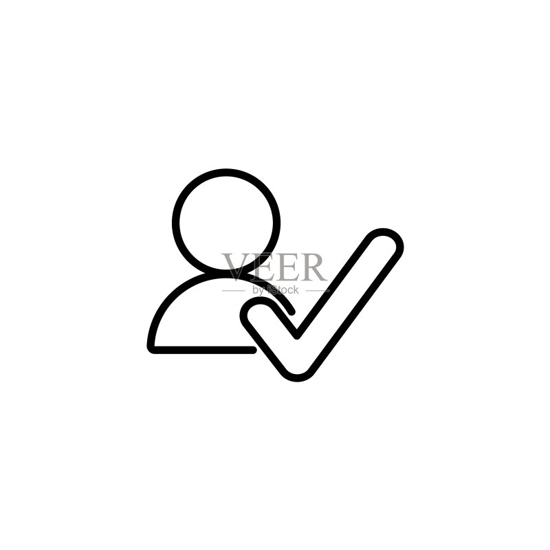 添加到联系人的网页线性图标(黑底白字)图标素材