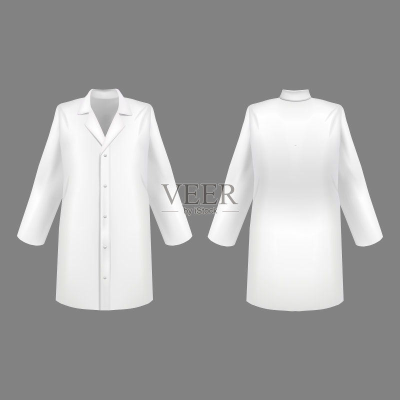 逼真3D白色医用实验服套装图标素材