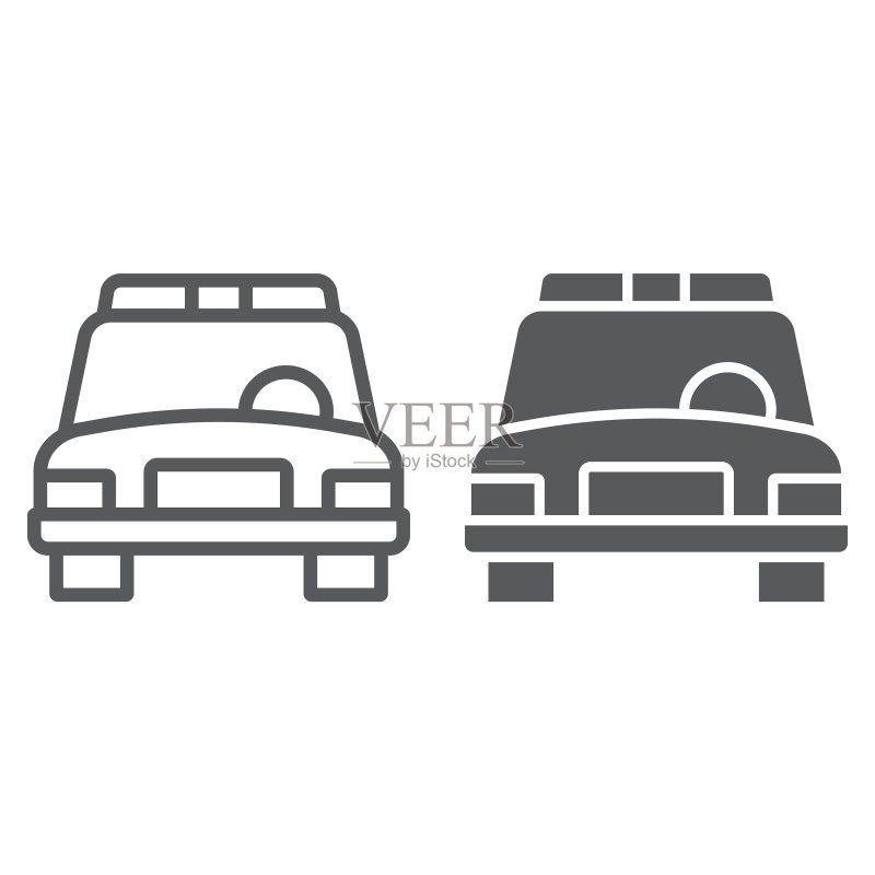 警车巡逻车图标素材