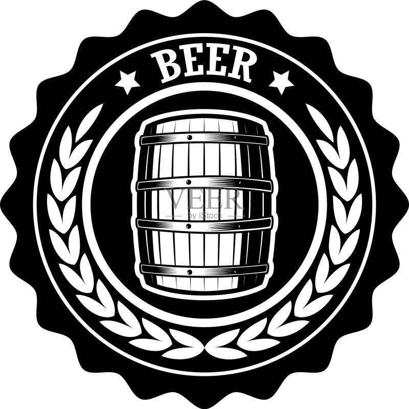 复古啤酒标签Logo设计元素图标素材
