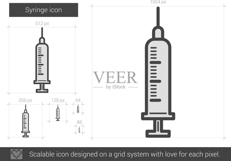 注射器线性图标图标素材