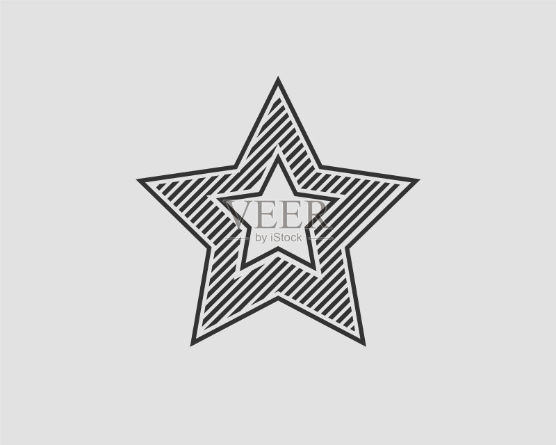 白色背景上的星星轮廓图标图标素材