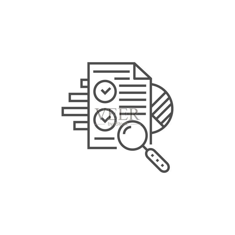 SEO审核线性图标图标素材