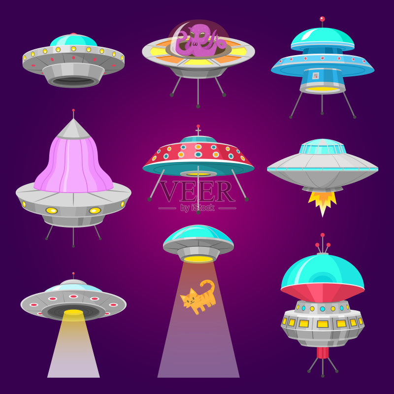 不明飞行物外星飞船合集图标素材