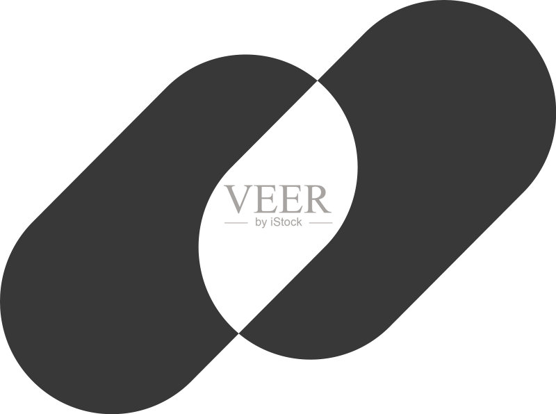 白色背景上的链条连接标志图标图标素材