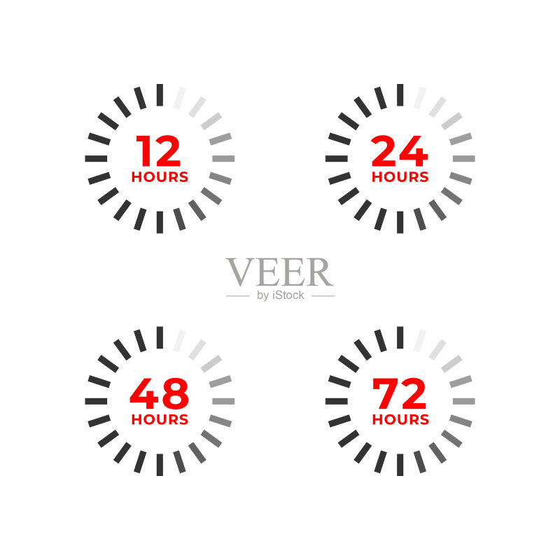 12、24、48、72小时彩色图标合集图标素材