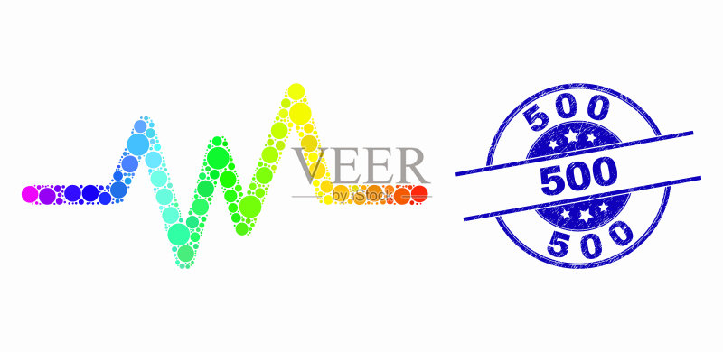 光谱点脉冲信号图标和遇险图标素材