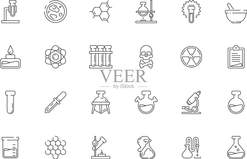 科学图标化学试管烧杯图标素材