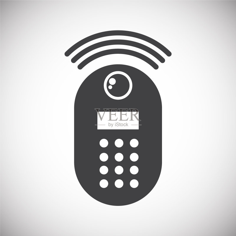 图形和网页背景上的智能锁图标图标素材