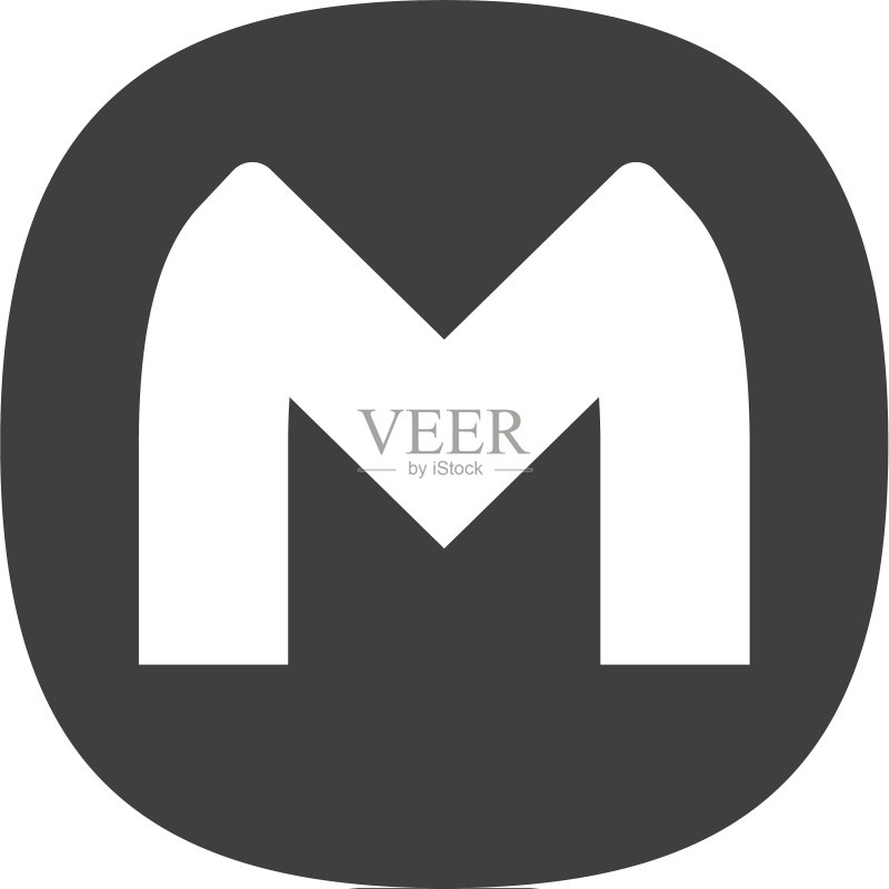 字母M扁平网页图标图标素材