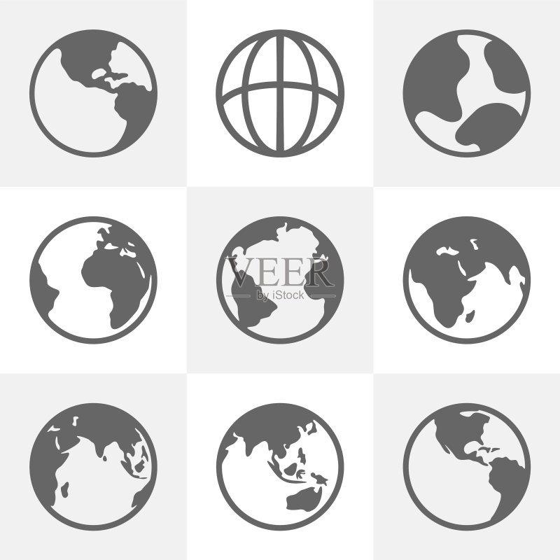 地球星球地球仪标志设计图标素材