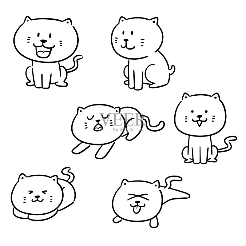 猫咪组合图标素材