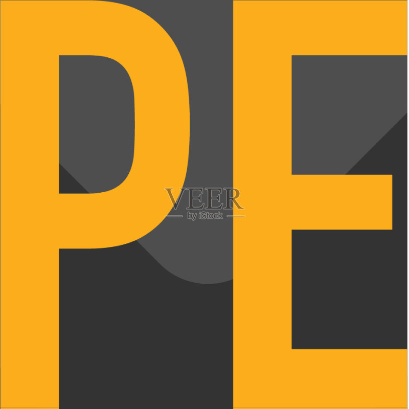 字母PE黑色创意标志设计图标素材