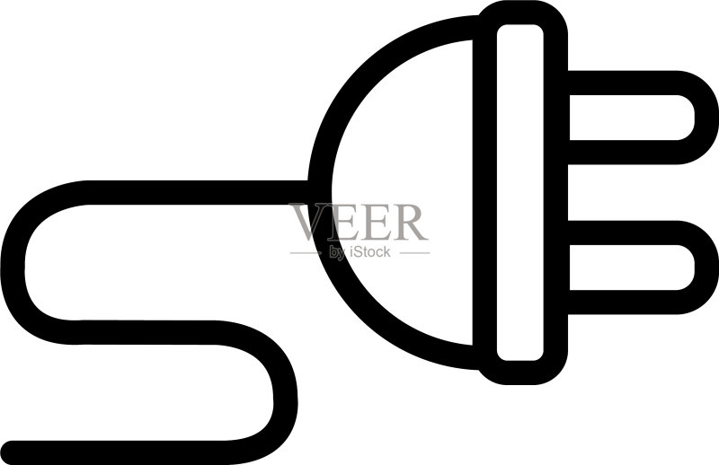 隔离插头图标线条设计图标素材