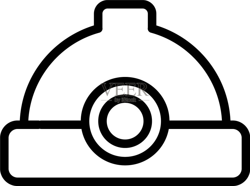 建筑安全帽图标线条图标素材